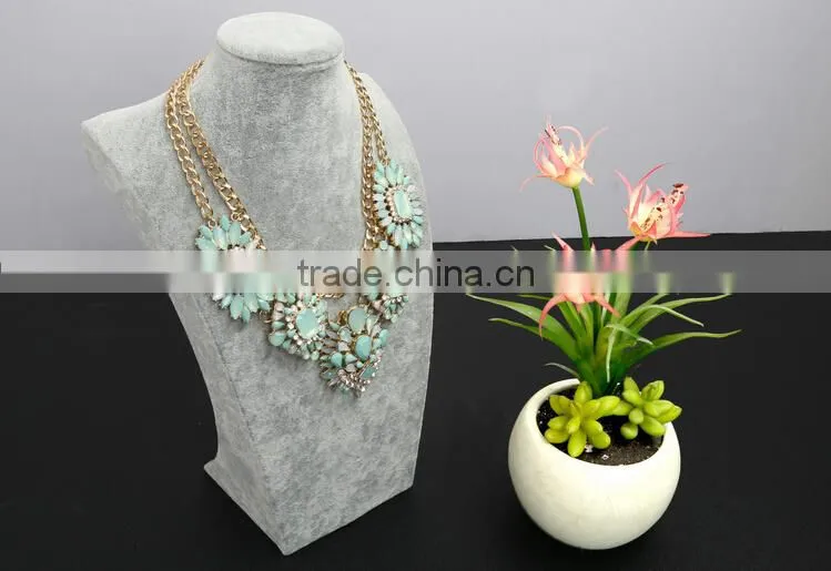 2015 Factory Wholesale Fancy Colorful Resin Beads Chunky Necklace Fashion Women Sweater Necklace
