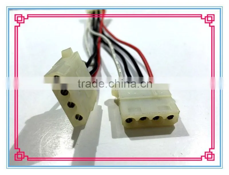 Splier Type Male to Female White Connector UL 1007 80C Wire Assembly