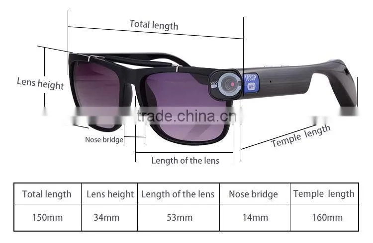 New Arrival Sunglasses Video DVR Mini DV DVR Wireless Sun Glasses Wifi Camera