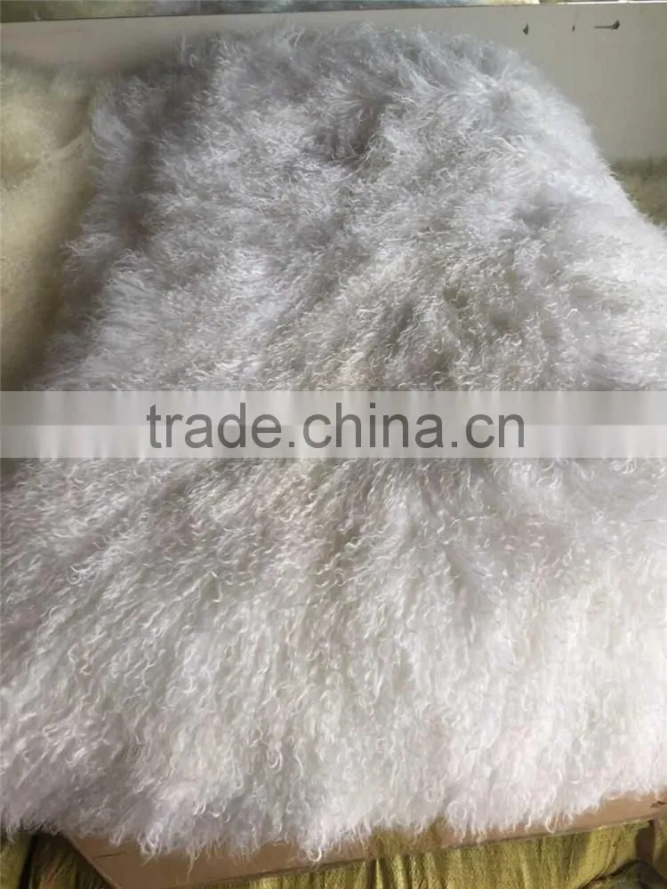 100% Long Hair Mongolian Lamb Fur Skin / Sheep Fur Plate