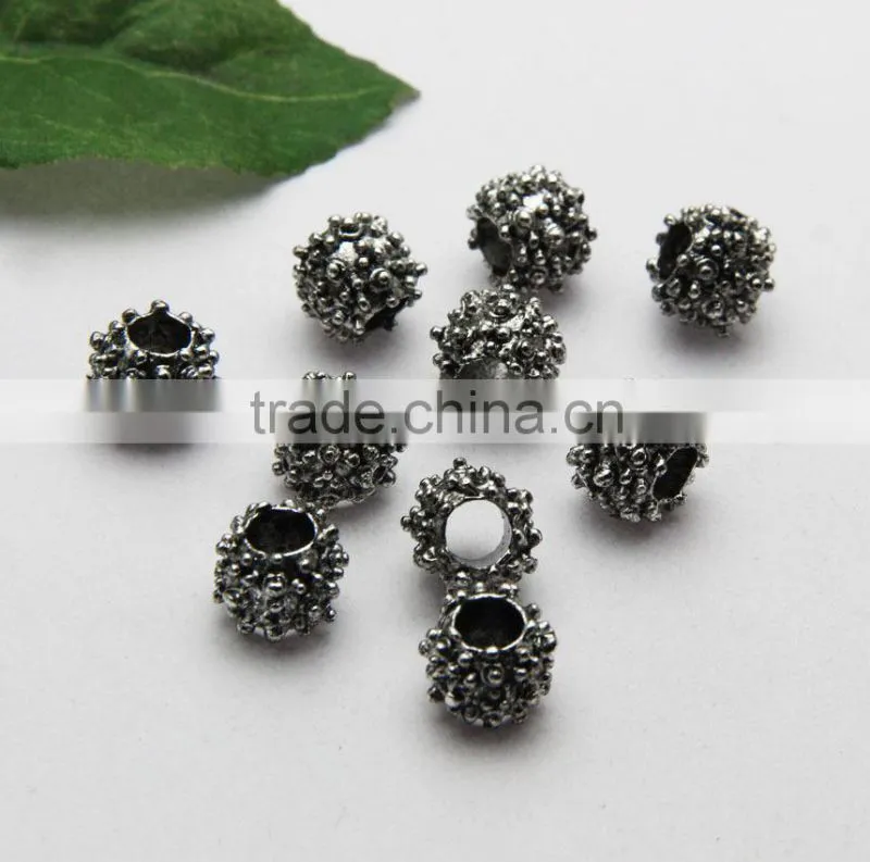Popular Drum Shape Anti-silver Large Hole Metal Beads, Zinc Alloy Bracelets & Necklaces Beads Accessories