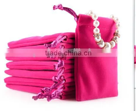 Hight Quality Custom velvet bag flock pouch Wholesale cloth pouch B265