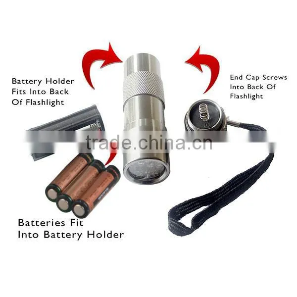 Hot sellers Aluminum 390~395nm pets UV Blacklight Flashlight