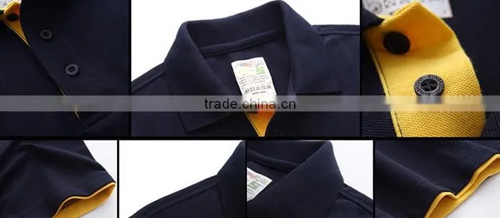 Custom 65%Cotton 35%Polyester Men's Polo Shirt with Solid Color Embroidery