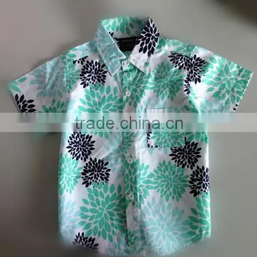 short sleeve shirts kid garment fashion formal cotten collar children crocodile Printing Shirt