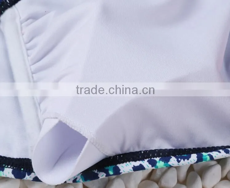 Blue leopard pattern swimwear for mature women