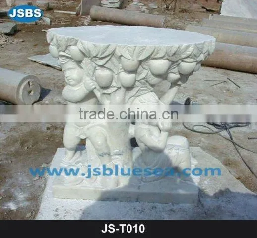 Garden Stone Table with Statue Base