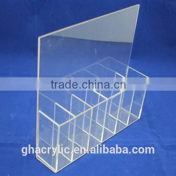 GH-RZ528 Magazine Clear Acrylic Table Dispaly File Stand Racks For Office ,top grade acrylic display rack