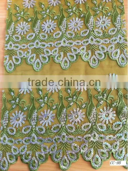 2015 new design african french lace with sequins