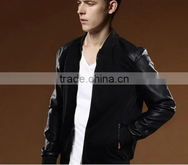 2015 promotional men's coat men leather winter jackets