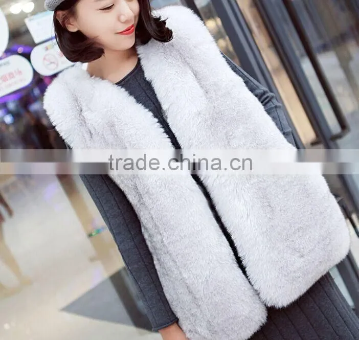 QYQX-001 High quality blue fox fur vest