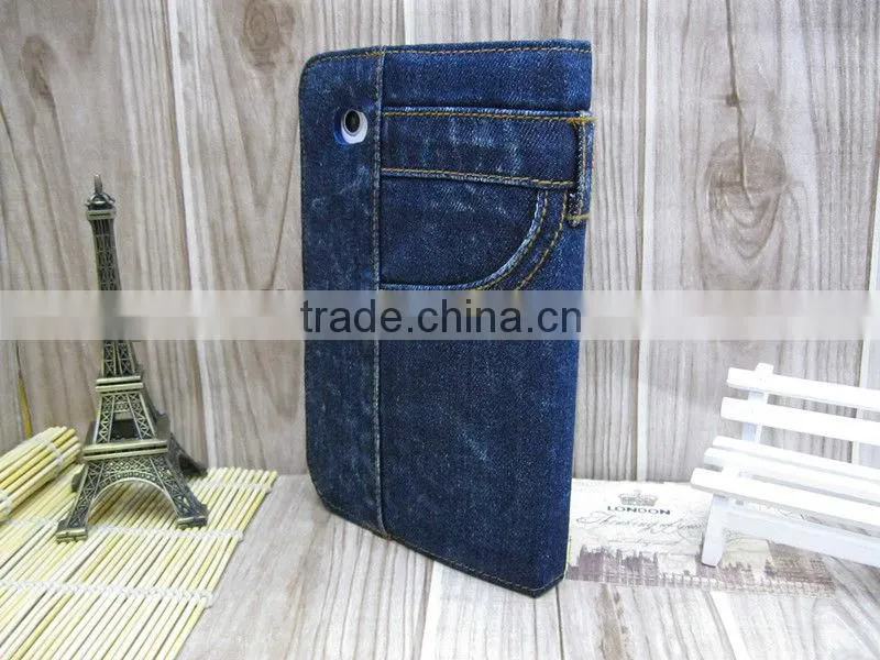 Denim Folio Case Stand Magnetic Auto Sleep Wake for Samsung Galaxy Tab 2 P3100 P3110 7.0 INCH