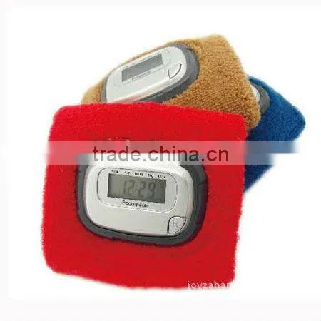 Wristband pedometer with stopwatch