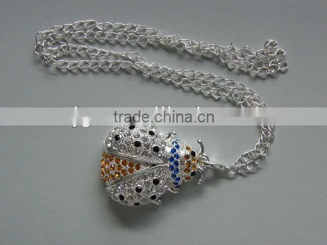 Cute Lovely Promotional Gift Diamond Beetle Shape Pendant USB