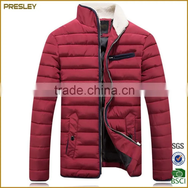 high quality winter Weatherproof Men's Puffer Jacket neck with fleece