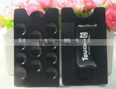 One Touch New Design Sucker Silicone Smart Phone Card Pocket Stand