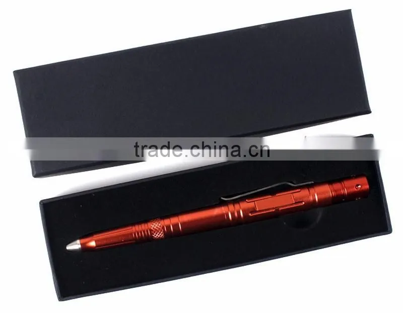 3*LR754 Battery Aviation Aluminum Writing Ballpoint Smooth Surface Tactical Pen Self Defense With Emergency Hammer