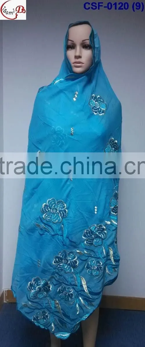 SCF-0120 Latest design nice pattern embroidery soft material high quality fashion women long scarf for clearence sale