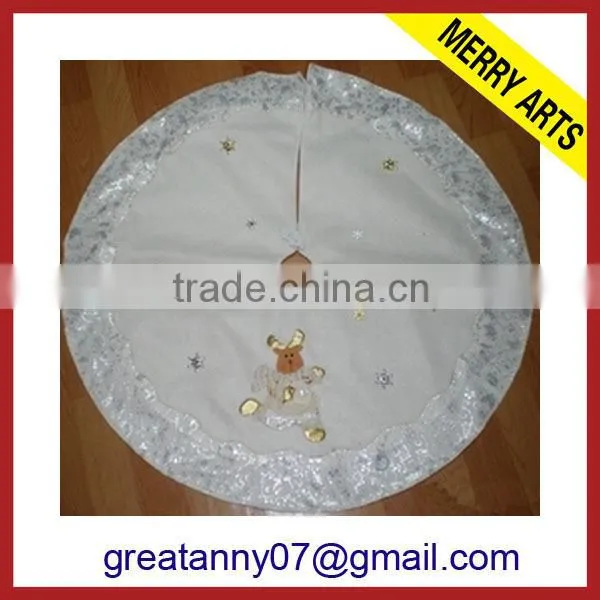 futian market yiwu china cheap green christmas sequin tree skirt