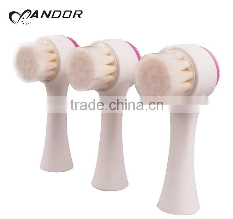 Beauty needs facial white ABS handle andor silicone face brush