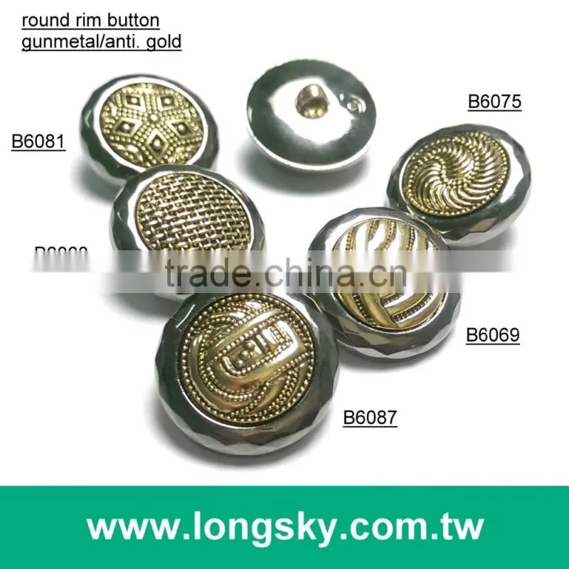 (#B6065/15mm, 21mm) 2 pieces combination button for winter fashion garments