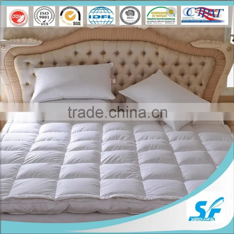 wholesale 100%cotton double layer mattress topper with elastic