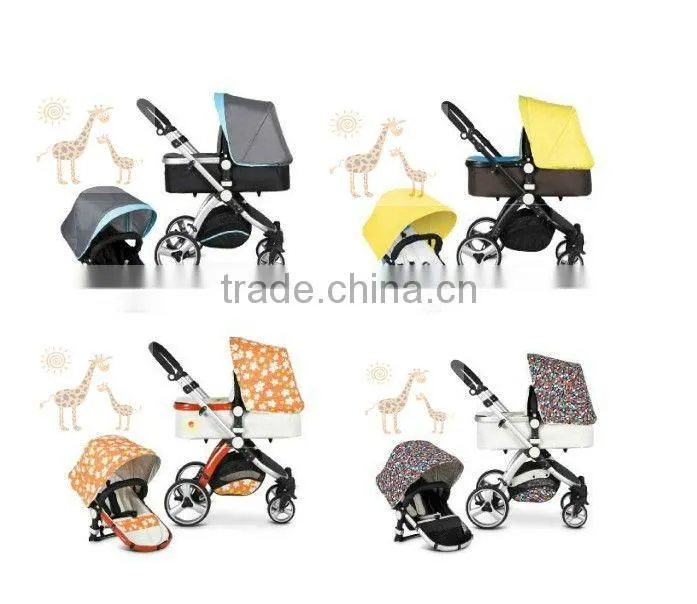 2016Baby Stroller European standard High Quality And Comfortable 3 in 1 Fuctions Deluxe Reversing Handle Baby Stroller