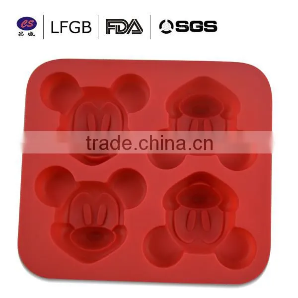 100% factory price professional micky mouse shape silicone cake mould