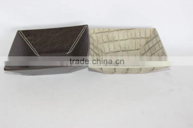 Professional Faux Leather Storage Tray/Square Cardboard Storage Tray
