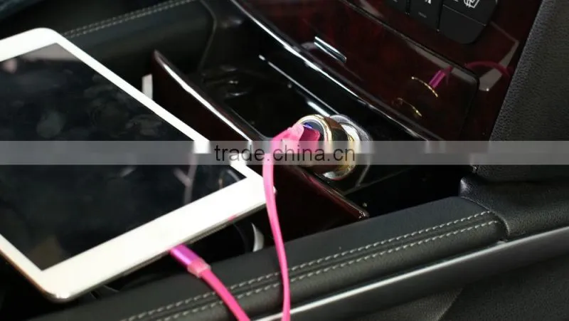 2016 exclusive disign phone car charger leather 12v 2a output usb car charger