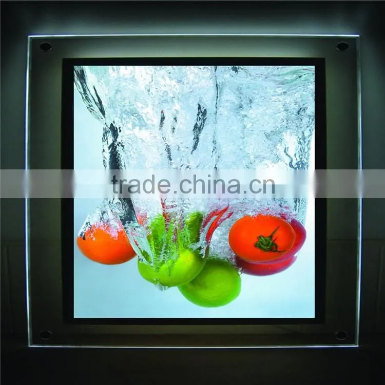 Advertisement acrylic led photo frame light box cosmetic picture frame