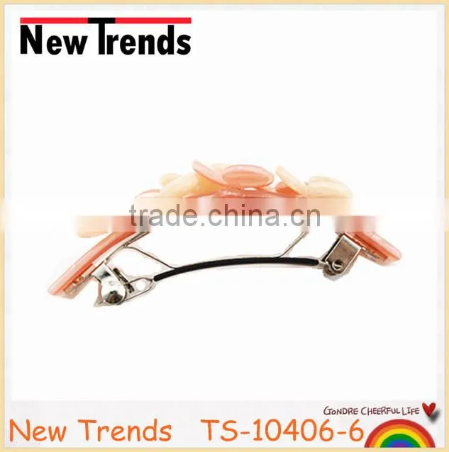Top quality colorful resin flower hair ornaments, flower hair clip with rhinestone