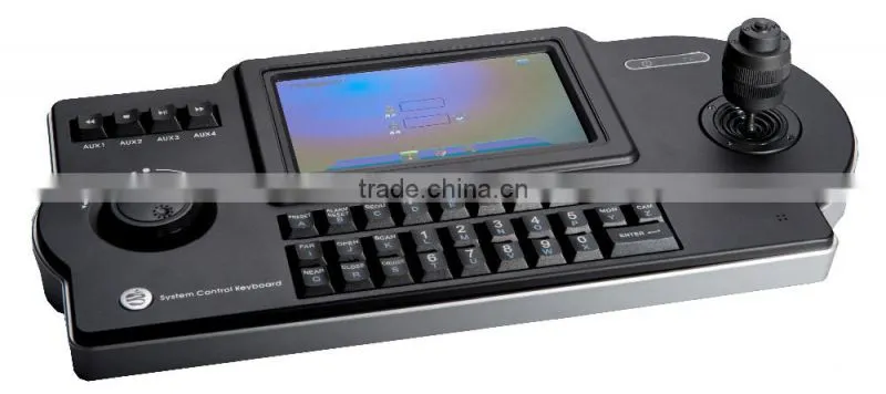 IP keyboard ptz controller/joystick with furnish 7" (800*480) LCD screen display camera video (up to 1080p)