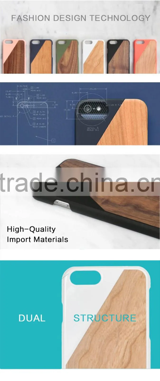 2016 handcraft bamboo for samsung s6 case for iphone 6