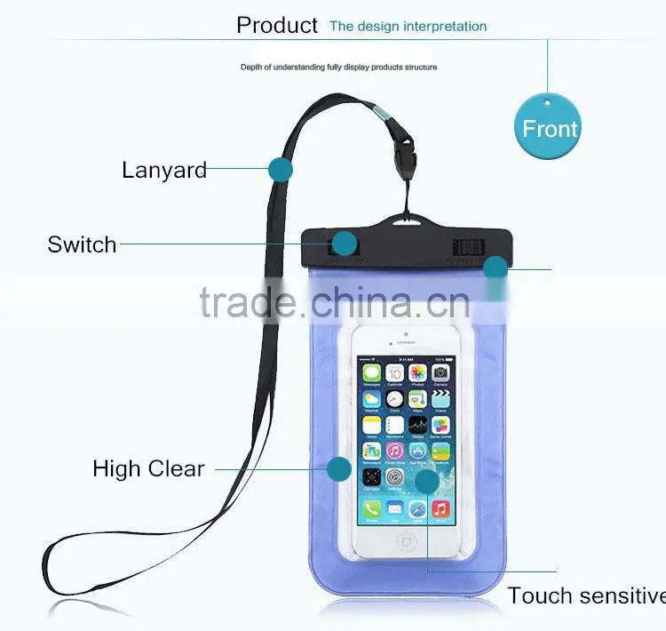 PVC swimming cell phone waterproof bag for iphone 6