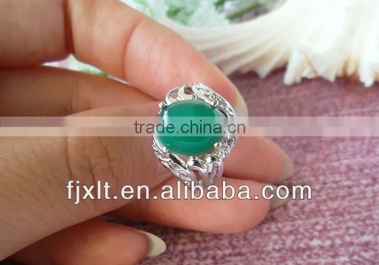 New Arrival Fashion Design 925 Sterling Silver Large Chalcedony Ring