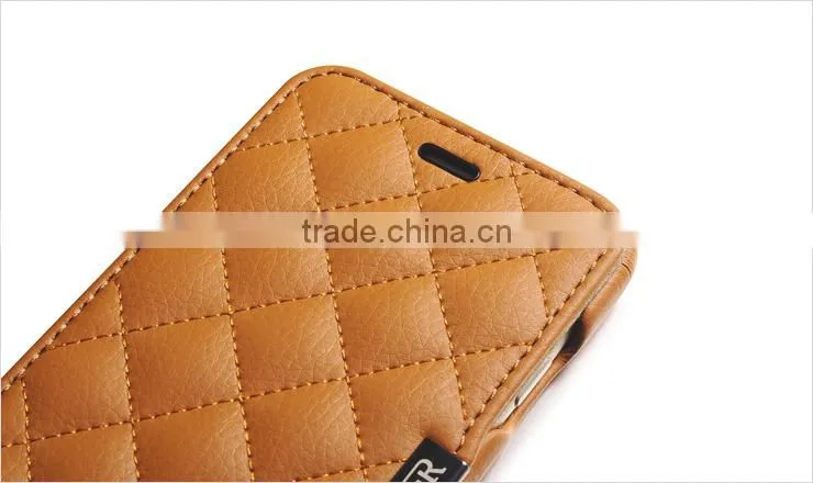 for iPhone6 leather case with tartan checks design