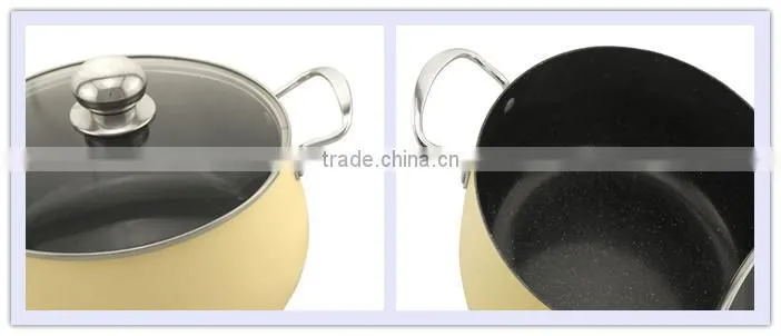 New product belly aluminum non stick cookware colorful