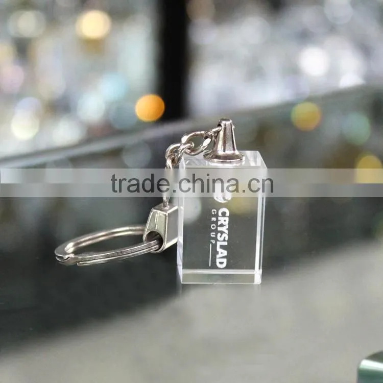 3d mini crystal gift glass keychain