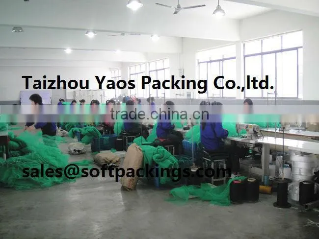 Sample free green mono filament HDPE date tree date palm mesh net bag for date cover with black drawstrings