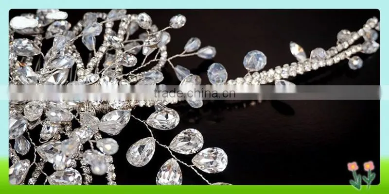 2016 Wholesale bling bling crystal haircomb for bridal,decorative haircomb