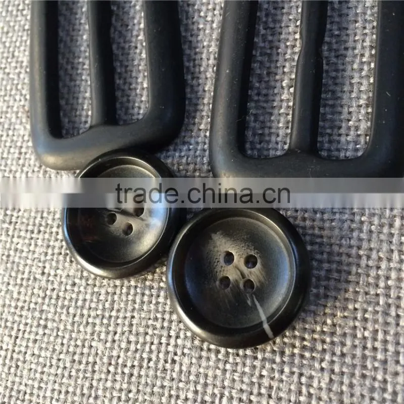 CAFE COLOR 4-HOLES RESIN FASTENER BUFFLO BUTTON FOR GARMENT