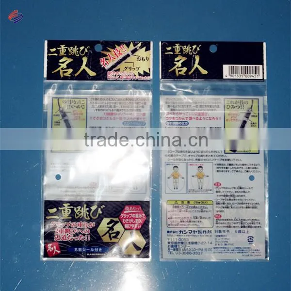 Full color printed opp package bag with header card zhangzhou factory supplier