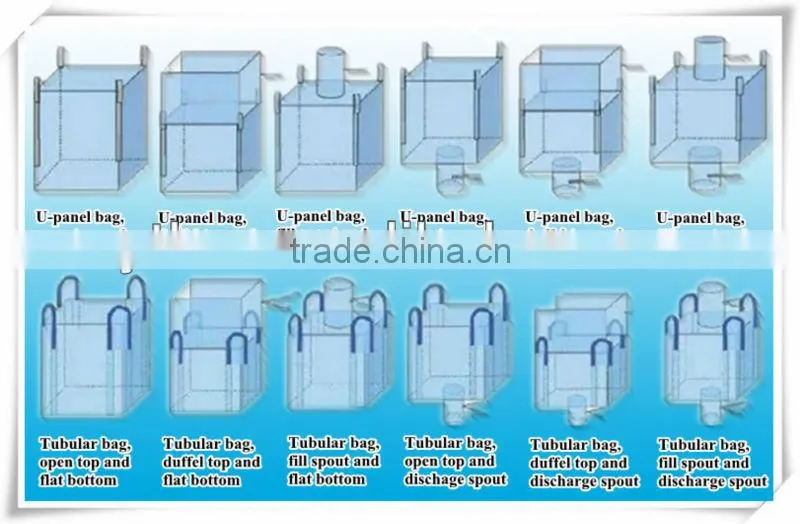 PP white tubular bulk/jumbo bag with corss conner and open top