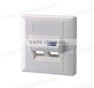angled 45 degree 2 ports Face Plate, size:86x86mm