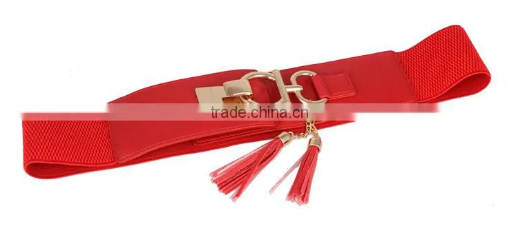 2015 New Red Tassels Elastic Lady Waistband SWF-W15062903