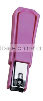 Pink color nail clipper with holder