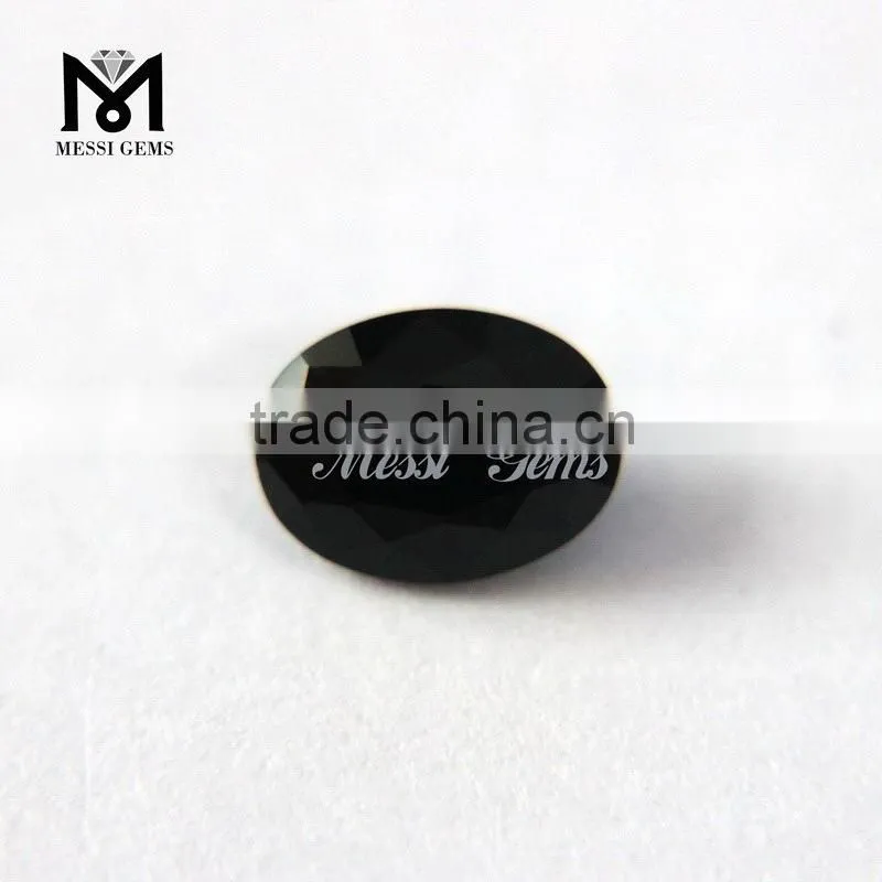 2015 Chinese Wholesale Oval Cut 6*8 mm Black Agate Stone