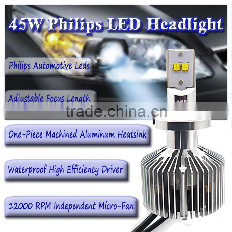 wholesale led headlight IP67 waterproof 45w 4500LM super bright car h4 H7 H8 H9 H10 H11 9005 9006 9004 9007 D1 D2 led headlight
