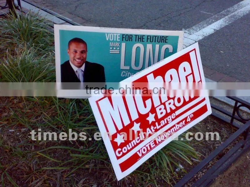 Popular corrugated plastic yard signs,coroplast lawn sign wholesale 18X24